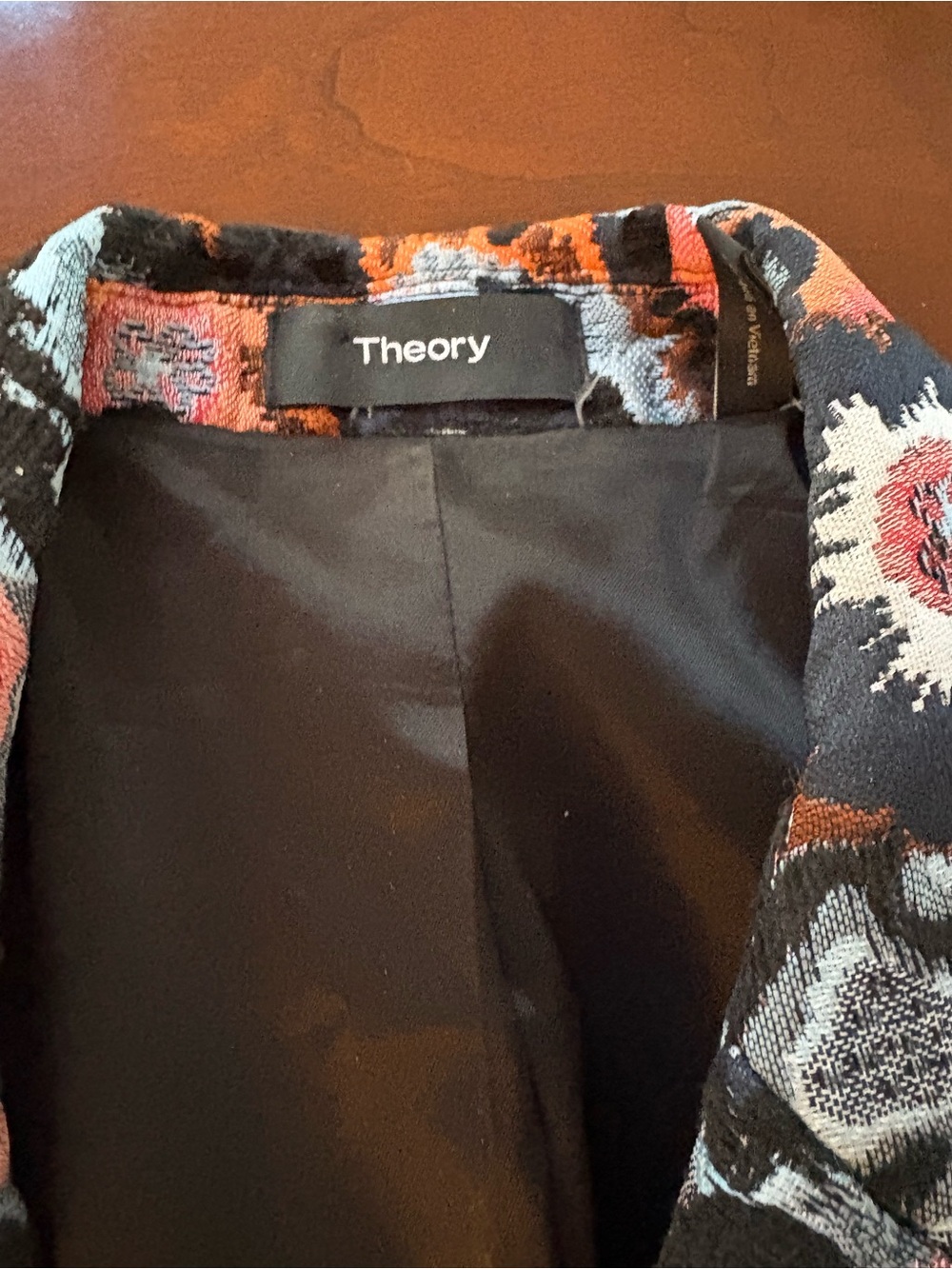THEORY Floral Jacquard Riding Jacket Blazer 4 Multi Italian Woven - Picture 10 of 16